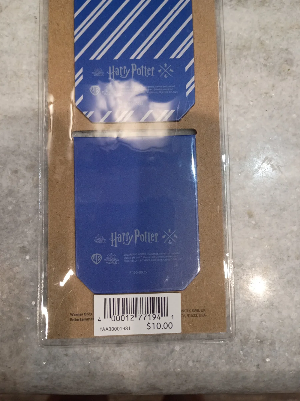 Harry Potter Ravenclaw Blue & Grey Bookmark Set Of 2 New
